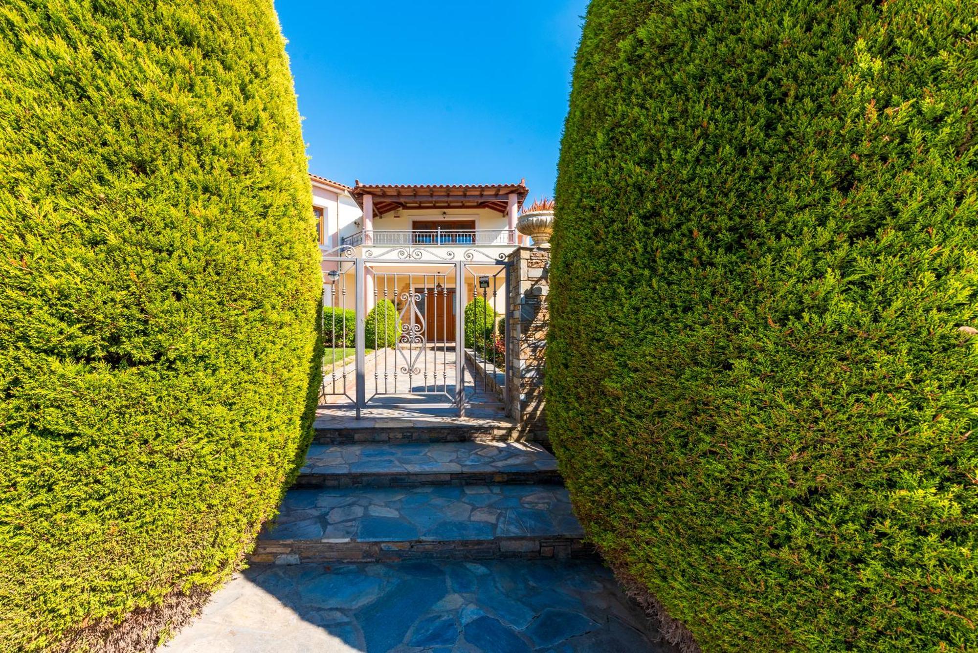 Ferienwohnung Christina'S Twin Palm Trees House Agria Exterior foto